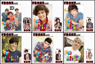   ONE DIRECTION 1D Front Back Happy Birthday Picture Photo Greeting Card