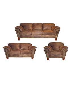 Buckskin Fabric Sofa, Loveseat, and Chair  Overstock