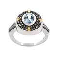   Rocks Sterling Silver Blue Topaz and Marcasite Ring  Overstock
