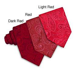 Red Paisley Woven Silk Tie  
