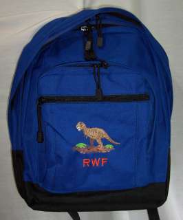 Dinosaur T Rex Backpack school book bag personalized  