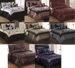   Piece Luxurious Bedding Sheet Comforter Set   8 Designs  