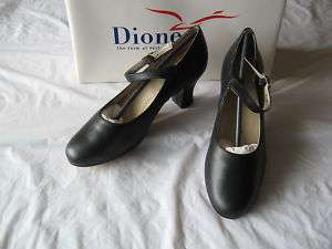Dione Womens Ballroom Dance Shoes Black 2.5 Heel NIB  