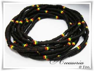 Rasta Necklace Elastic Bracelet Wooden Bead Reggae   