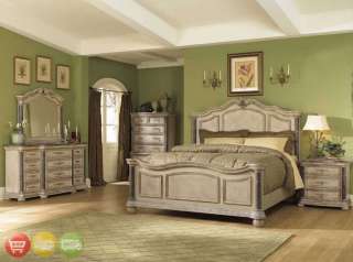 Catalina 6 Piece King Bed Bedroom Set Marble Accents  