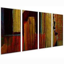 Ruth Palmer Muted Primary 4 piece Metal Wall Art Set  Overstock