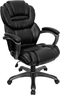 BLACK LEATHER HIGH BACK COMPUTER OFFICE DESK CHAIR  