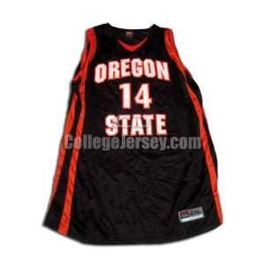  Black No. 14 Game Used Oregon State Nike Basketball Jersey 
