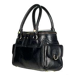 Made in Italy Cristian Leather Black Bag  Overstock