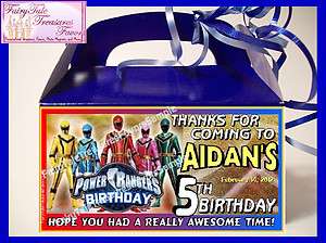 Power Rangers Birthday Personalized Goody Loot Boxes for Favors 5 