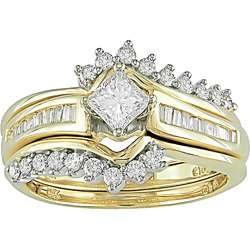 14k Yellow Gold 3/4ct TDW Diamond Wedding Ring Set (G H I J, I1 I2 