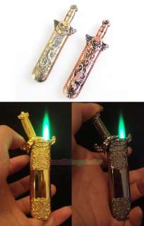 Sword Style Shaped Steel Butane Cigarette Lighter Gift  