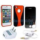   Piece Hard Case+Privacy Cover+Charger+Aux Cable For iPhone 4G 4S 4