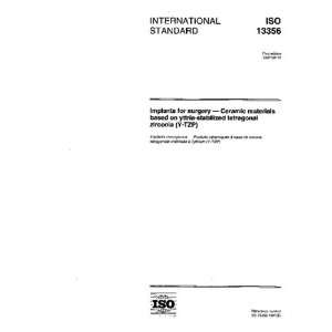   yttria stabilized tetragonal zirconia (Y TZP) ISO TC 150/SC 1 Books