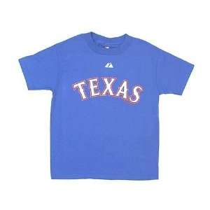  Texas Rangers Youth Royal Blue tee shirt: Sports 