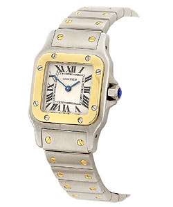 Cartier Santos Womens Two tone Quartz Watch  