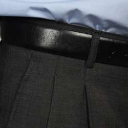 Luca Bertoni Mens Charcoal Grey Fine Wool Dress Pants  