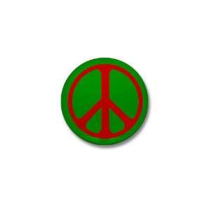  Christmas Peace Symbol Retro Mini Button by  
