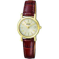 Citizen Womens Eco drive Leather Strap Watch  Overstock