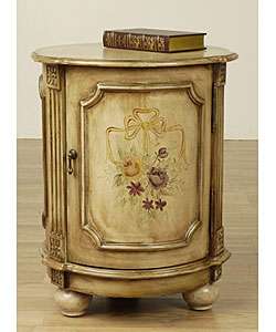 Hand painted Antiqued White Drum Table  Overstock