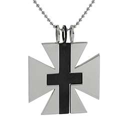 Stainless Steel 3 piece Iron Cross Necklace  Overstock
