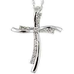 10k Gold Diamond Accent Cross Necklace  Overstock