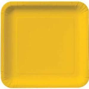  School Bus Yellow Square Paper Plates, 9 inch Deep Dish 18 