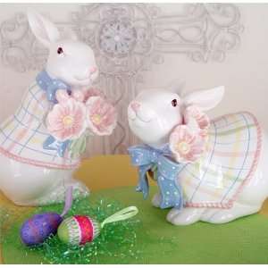    Pair of Easter Bunnies Figurines 