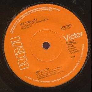   AINT IT SO 7 INCH (7 VINYL 45) UK RCA 1972 NEW YORK CITY Music