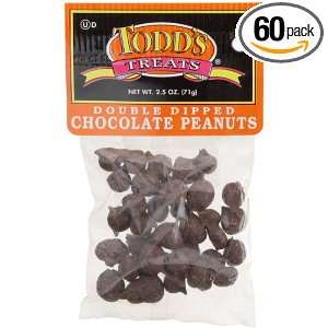 Todds Incorporated Double Dipped Chocolate Peanuts, 2.50 Ounce Bags 