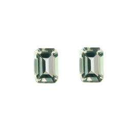 7x5 Emerald cut Green Amethyst Stones (1 4/5ct TGW) (Set of 2 