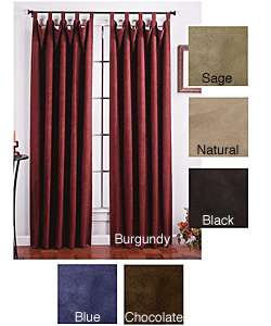 Faux Suede Tab Top Curtain Panel Pair  Overstock