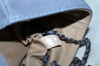   Lamb Leather Denim Blue Hamptons Messenger Clutch Bag New 2011A  