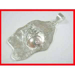  Handmade Fish Pendant Solid Sterling Silver .925 #2992 