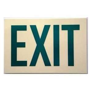 Photoluminescent Sign With Exit In Reflective Green, Rigid Pvc, Non 