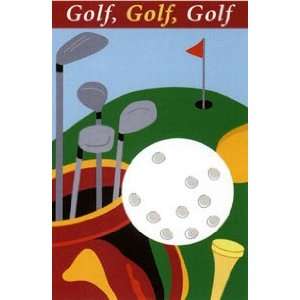  Golf Golf Golf Applique Flag 28x44 Patio, Lawn 