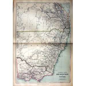   1872 Map New South Wales Victoria Australia Queensland: Home & Kitchen