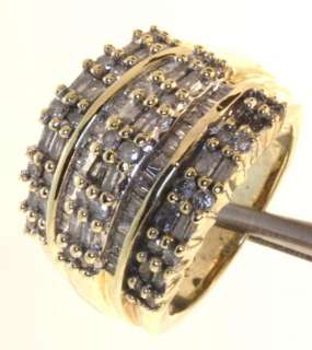   gold 1.33cttw diamond cluster band ring 11.5g vintage estate antique