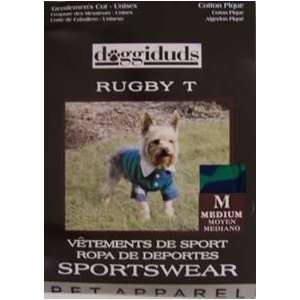  Vo Toys Doggie Duds Rugby Striped Tee Navy Kelly Medium 