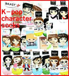 KPOP korean singer character socks 15styles Shinee etc  