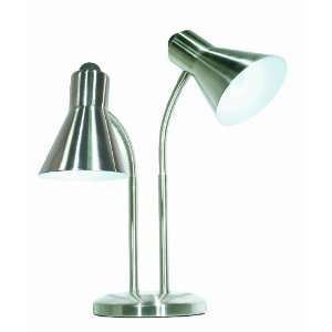   60/806 Twin Goose Neck Desk Lamp, Brushed Nickel: Home Improvement