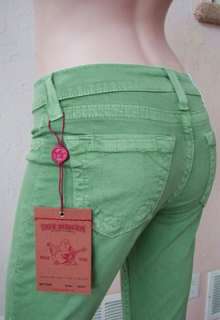 NWT True Religion WMS Brooklyn Cropped skinny jeans in Light Emerald 