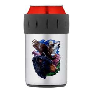   : Thermos Can Cooler Koozie Bear Bald Eagle and Wolf: Everything Else