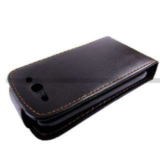 Black Flip Leather Case Cover for HTC Wildfire G8  