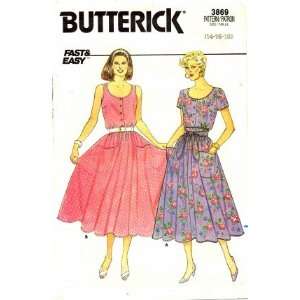  Butterick 3869 Sewing Pattern Misses Flared Dress Size 14 