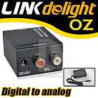 Digital Optical Coax Coaxial Toslink to Analog RCA Audio Converter
