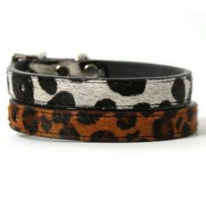  Animal Print Dog Collar 14X3/4IN WHT/BLK: Pet Supplies