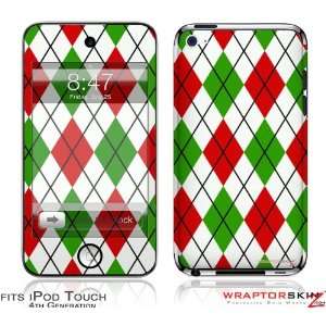  iPod Touch 4G Skin   Argyle Red and Green by WraptorSkinz 