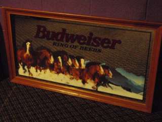   Budweiser Beer Mirror Clydsdale Horses Horse Bar Pub Sign #102 251