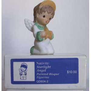  NATIVITY Starlight Angel   Painted Bisque Figurine   1986 
